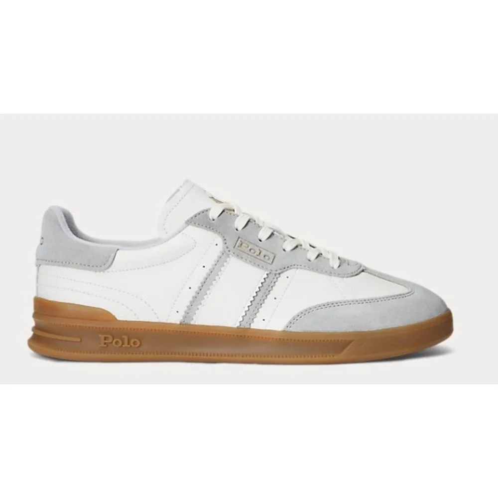 Polo‎ Ralph Lauren Heritage Aera Leather Suede Sneaker Men's 13 White Gum New